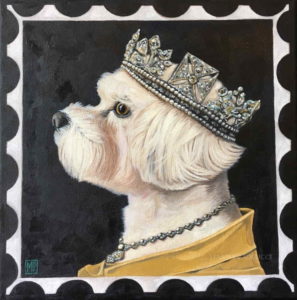 Dog wearing crown