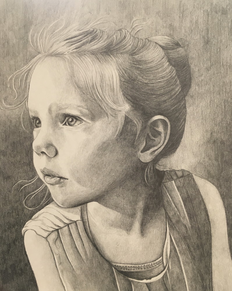 pencil drawing of girl