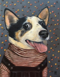 oil painting of dog